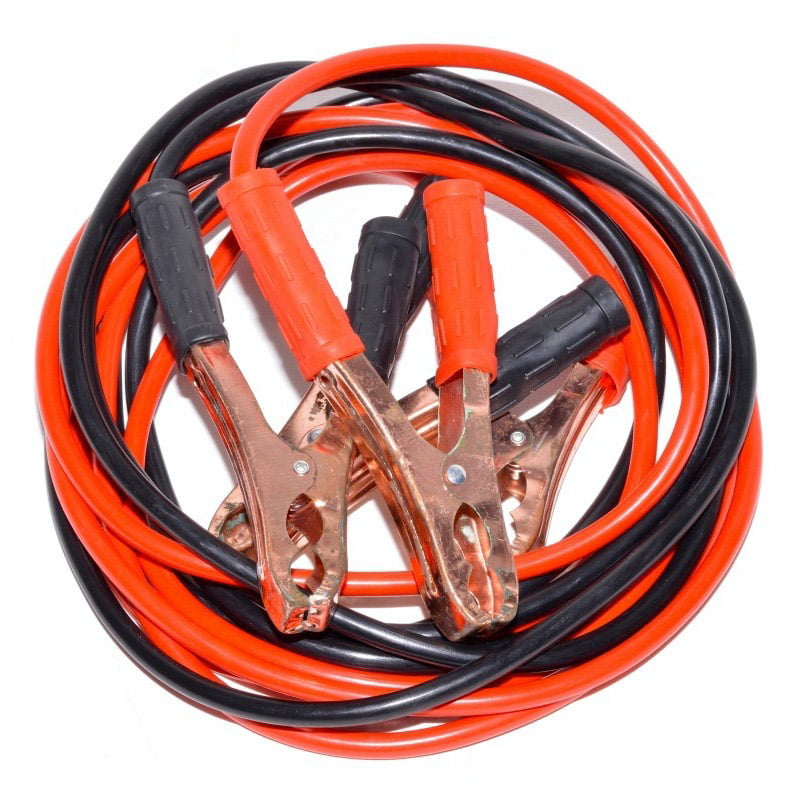 Cabluri pornire auto 400A, lungime 2m, cablu 8mm, clesti metalici cuprati, rosii si negre, pentru baterii descarcate