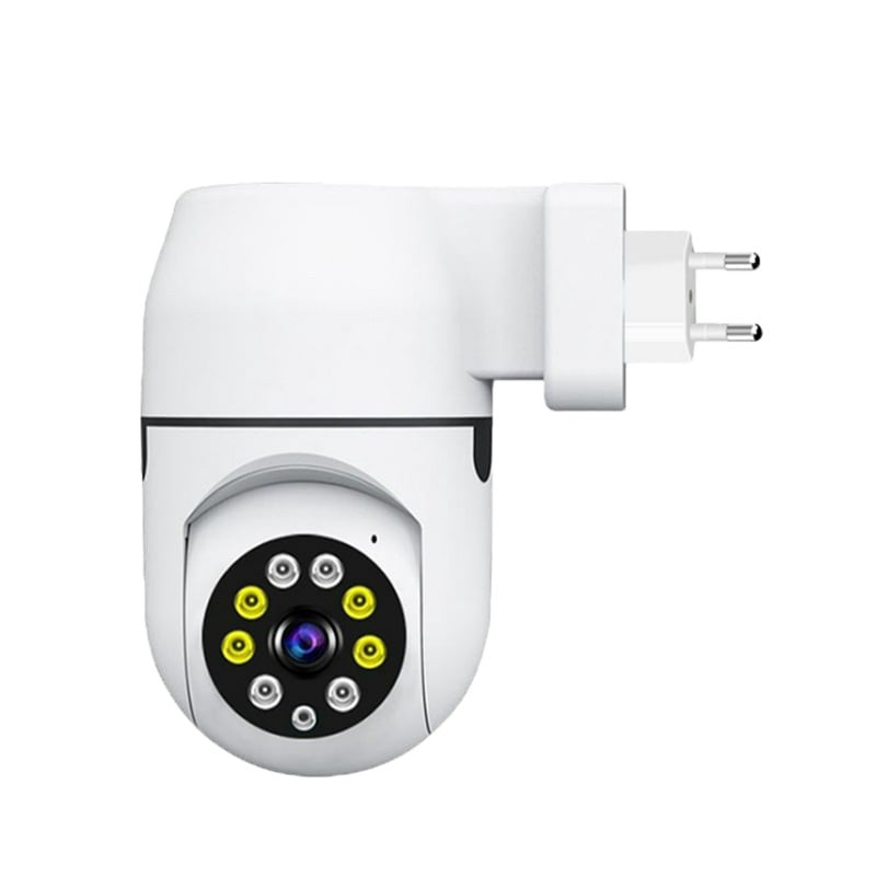Camera supraveghere PTZ WiFi cu priza integrata, rotatie 360 grade, Full HD 1080P, vedere noapte LED dual