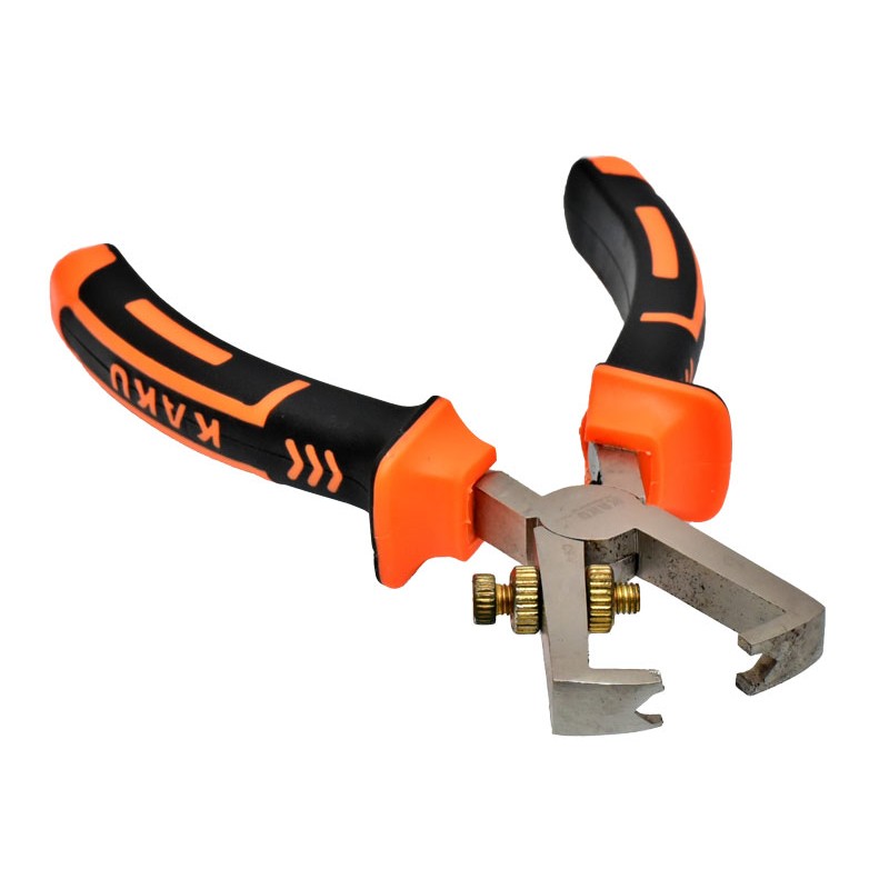 Cleste dezizolat reglabil 160mm, detaliu cap metalic cu lame in V si piulite de fixare alama