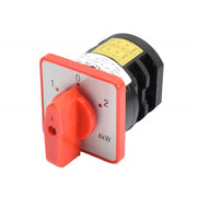 Comutator rotativ industrial 20A 4kW, 3 pozitii 1-0-2, 2 came, tensiune 660V, maner rosu