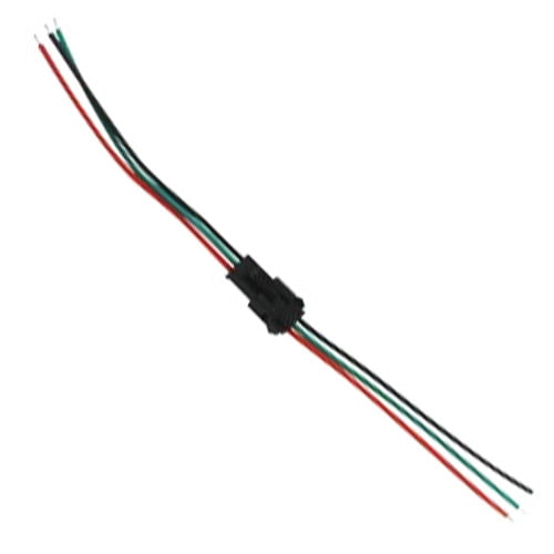 Conector mama-tata 3 fire pentru benzi LED adresabile, cabluri rosu, verde, negru, 10-10.6cm