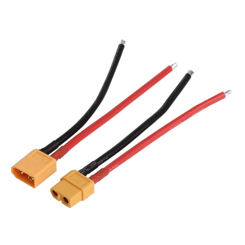 conectori XT60 mama-tata cu cablu 20cm 12AWG, curent max 60A, pentru panouri solare