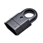 Cupla plata neagra cu inel 10A, 250V, IP20, din plastic ABS, pentru cabluri electrice casnice