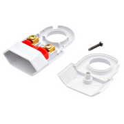 Cupla plata alba cu inel 10A, 250V, IP20 - componente demontate: carcasa, capac si surub