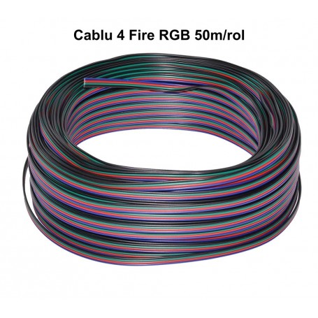 Cablu 4 fire RGB rola 50m pentru benzi LED 3528 si 5050