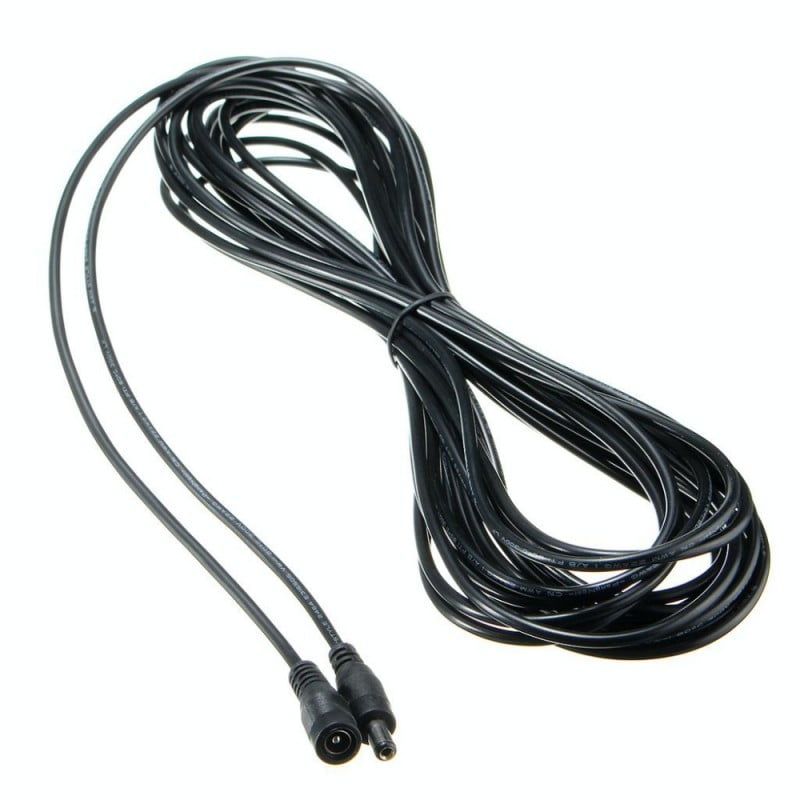 Cablu extensie DC tata-mama desfasurat, lungime 3 metri, izolatie PVC neagra