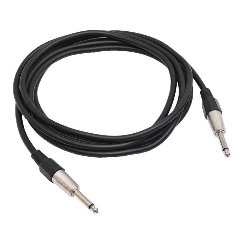 Cablu audio jack 6,3mm mono tata-tata, lungime 10m, manta cauciuc 6mm, conectori nichelati