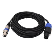 Cablu audio XLR mama la Speakon tata, lungime 5m, manta cauciuc flexibil, conector cu blocare prin clema