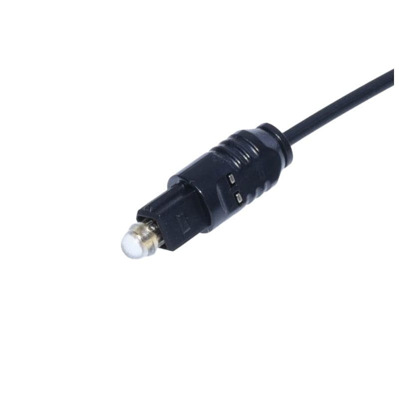 Conector Toslink lateral, fibra optica vizibila, mufa neagra rezistenta