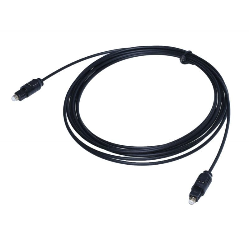Cablu optic Toslink 5m rulat, conectori vizibili la ambele capete