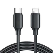 Cablu USB-C la Lightning 27W PD, lungime 1.5m, negru, pentru incarcare rapida iPhone si iPad