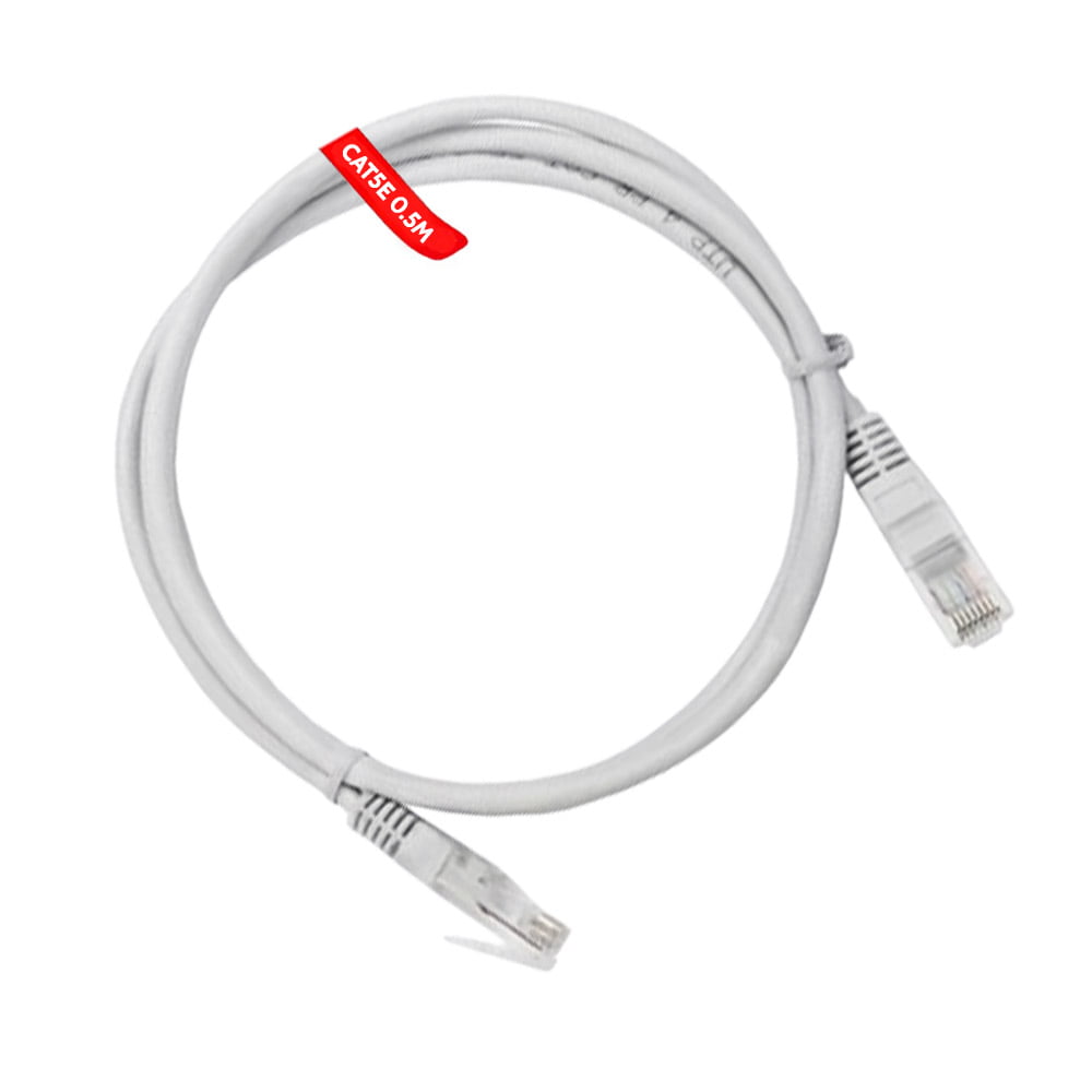 Cablu patchcord UTP CAT5e 0.5m cu mufe RJ45, viteza 1 Gbps, 100 MHz, gri