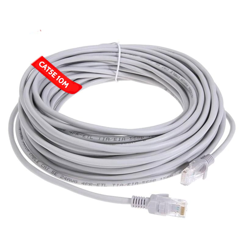 Cablu UTP patchcord CAT5e 10m cu mufe RJ45, conductor 24AWG, manta PVC gri