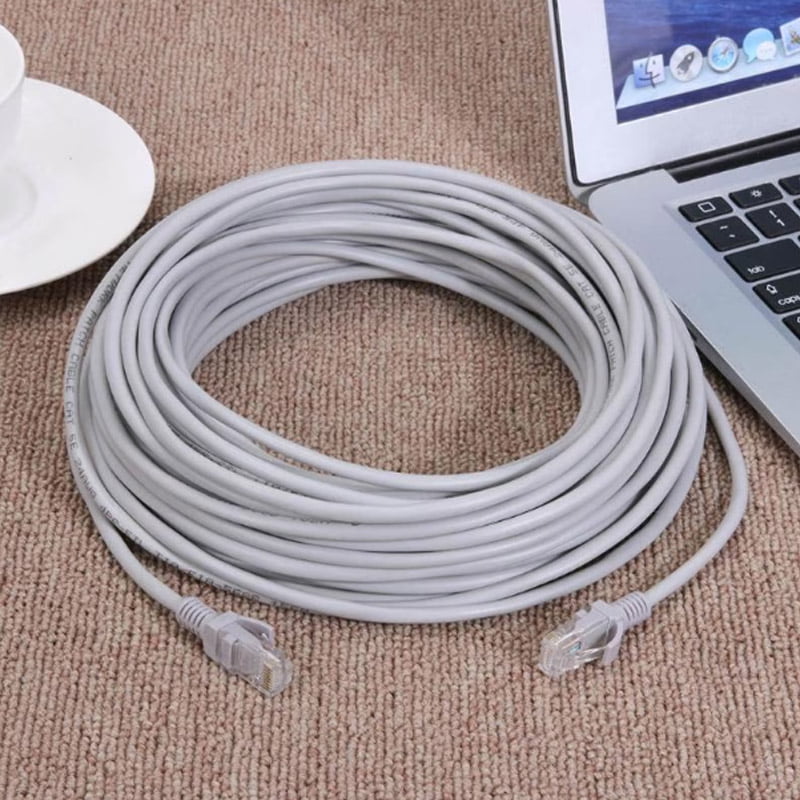 Cablu UTP CAT5e 10m rulat, conectat la laptop, lungime suficienta pentru camere diferite