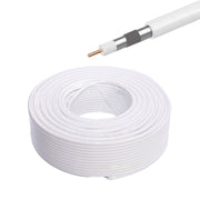 Cablu coaxial RG6U 75 ohm rola 100m, manta PVC alba, conductor CCS, ecranaj dublu folie si tresa aluminiu
