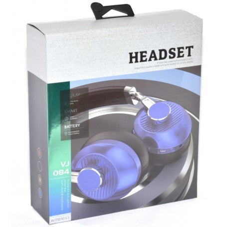 Cutie ambalaj casti wireless over-ear dual mode, design portabil pliabil, albastru/negru