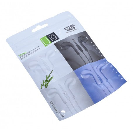 Casti audio tip dop in ambalaj original, design extra-bass, vedere frontala