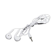 Casti audio tip dop cu jack 3.5mm, microfon pe fir, extra-bass 116dB, fir 130cm, albe