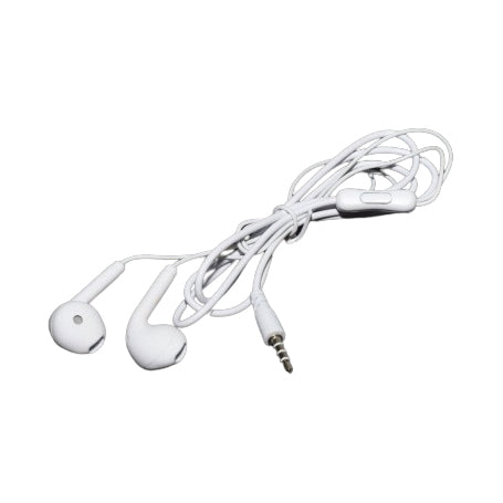 Casti audio tip dop cu jack 3.5mm, microfon pe fir, extra-bass 116dB, fir 130cm, albe