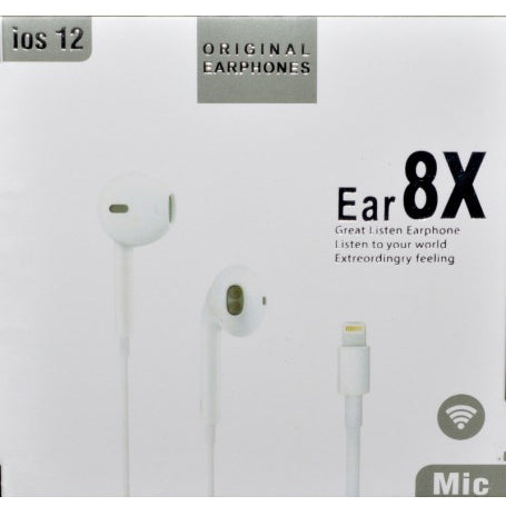 Casti cu fir Lightning cu microfon, compatibile iOS 12, design ergonomic tip dop