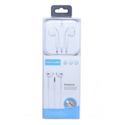 Casti audio tip dop Jack 3.5mm, difuzor 10mm, cablu 120cm, microfon integrat, albe, in ambalaj