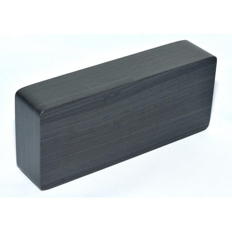 Ceas digital lemn negru, vedere laterala cu textura naturala si design compact