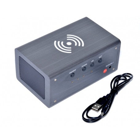 Ceas desteptator cu incarcare wireless si cablu USB-DC inclus, butoane control frontal