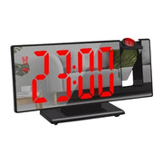 Ceas digital cu oglinda si proiector LED rosu 180°, afisaj mare, alimentare USB, display tip oglinda