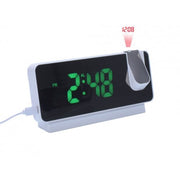 Ceas digital cu proiectie LED, display verde tip oglinda, rotire 180 grade, alimentare USB