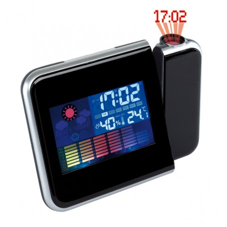 Ceas cu proiectie LED display LCD color, afisare ora temperatura umiditate, proiectie pe tavan pana la 5 metri