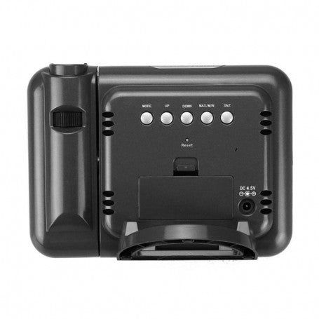 Ceas cu proiectie vedere spate, butoane MODE UP DOWN si intrare alimentare DC 4.5V