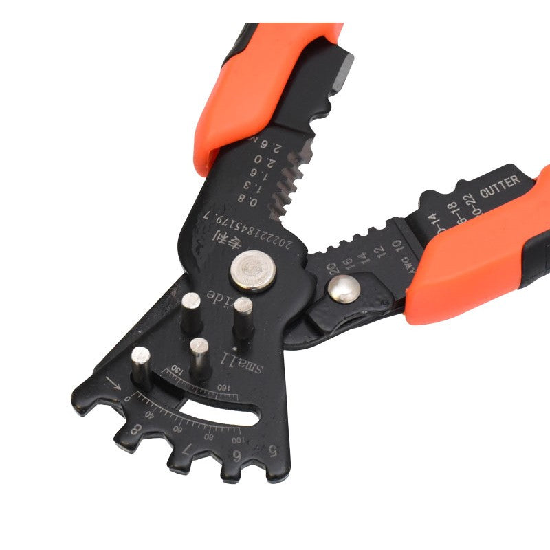 Cleste multifunctional cu scala gradatie detaliata, zone de decablare marcate si lame cutter integrate
