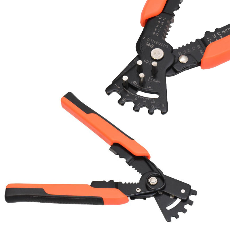 Cleste multifunctional 5 in 1 pentru electricieni, decablare fire 0.8-2.6mm, presare papuci, maner antiderapant portocaliu