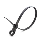 Colier plastic cu cap montabil si gaura surub, 5x150mm, negru, pentru fixare cabluri pe pereti