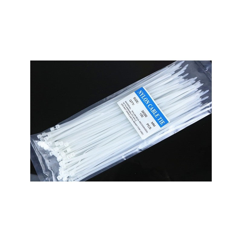 Set 100 coliere nylon albe 2.5x150mm ambalate, pentru instalatii electrice si LED