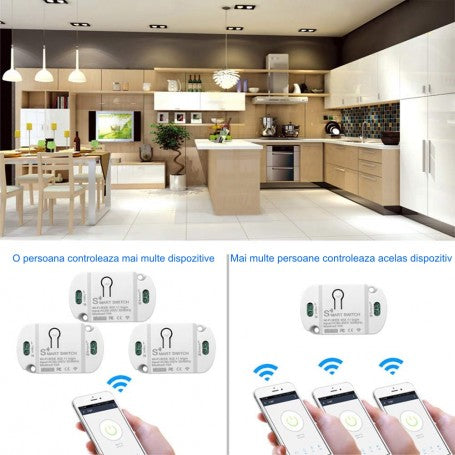 Comutator smart WiFi cu control partajat — mai multi utilizatori sau mai multe dispozitive