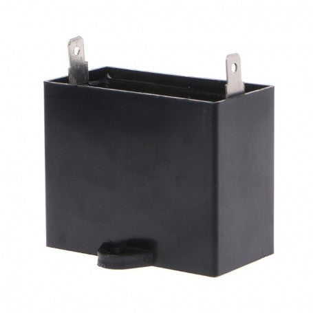 Condensator motor dreptunghiular 450V AC, vedere laterala cu element de siguranta P2 SH vizibil