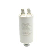 Condensator pornire motor 12,5uF 450V AC, cu papuci tip tata si surub de fixare, pentru motoare monofazate