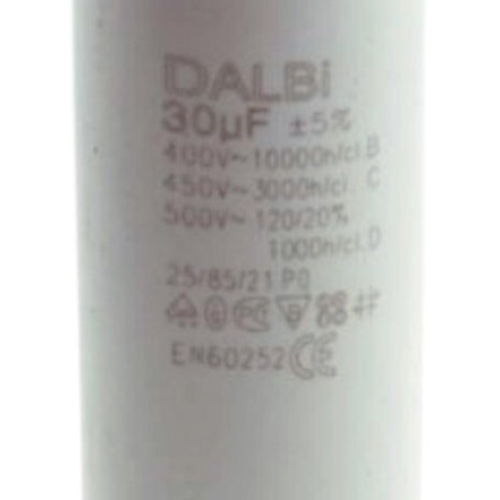 Condensator motor 30uF 450V detaliu eticheta specificatii tehnice si certificare EN60252