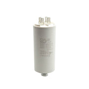 Condensator pornire motor 40uF 450V AC, carcasa cilindrica alba cu 4 papuci tata si surub fixare