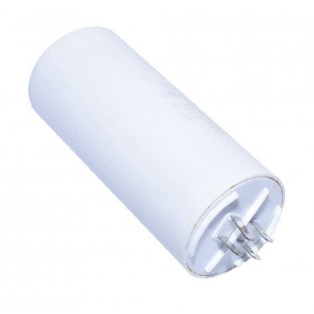 Condensator motor 250uF 450V AC vazut din unghi lateral, cu surub de fixare la baza