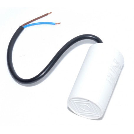 Condensator motor 30uF 450V vazut din spate, cu capac inferior si cablu de conectare