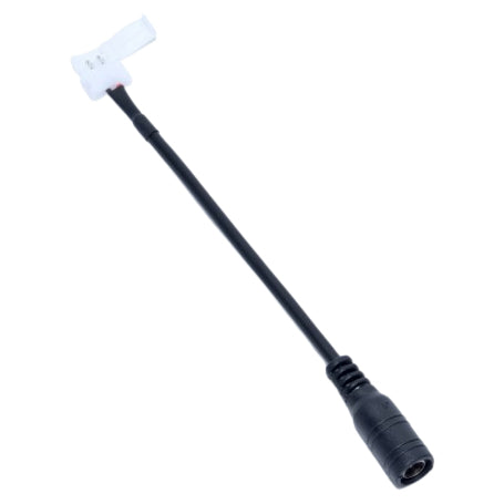 Conector alimentare banda LED cu clips 2 pini si mufa DC femela 2,1mm, cablu flexibil 15 cm