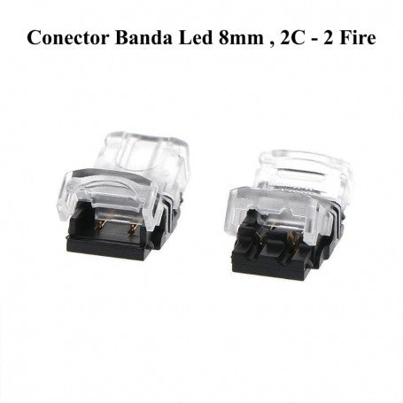 Set doua conectoare banda LED 8mm, 2C - 2 fire, vedere comparativa unghi diferit