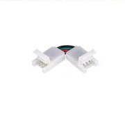 Conector cot 90 grade banda LED RGB 4 pini 10mm, montaj fara lipituri, plastic transparent