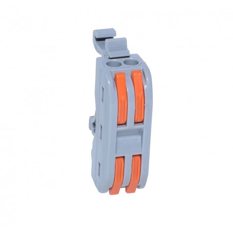 Conector sina 2 poli, vedere laterala cu orificii de intrare cablu 0,2-4mm