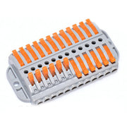 Conector doza 12-12 cu parghii portocalii, 600V 32A, compatibil cablu 0,08-4mm, montaj rapid fara unelte