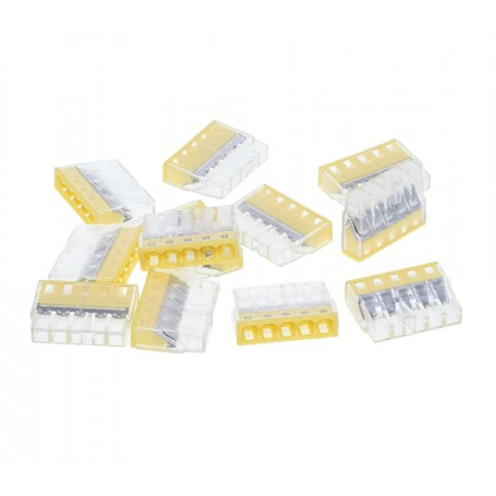 Conectori rapizi doza 5 poli, set multiplu, carcasa galbena transparenta, 25A