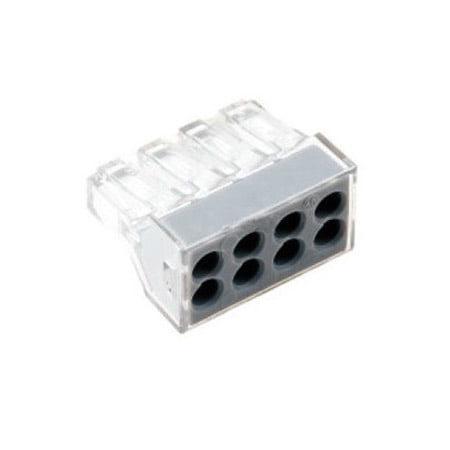 Conector doza rapid 8 poli push-in, 400V 24A, carcasa transparenta, compatibil cabluri 0.75-2.5mm²