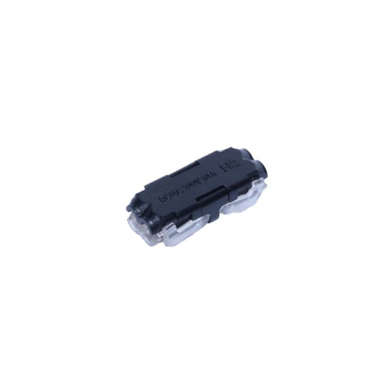 Conector H2 vazut din spate, carcasa neagra inchisa cu capac transparent, 10A